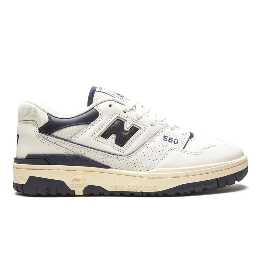 Aime Leon Dore White and Navy Sneakers